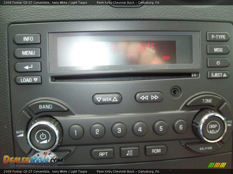 Controls of 2008 Pontiac G6 GT Convertible Photo #7