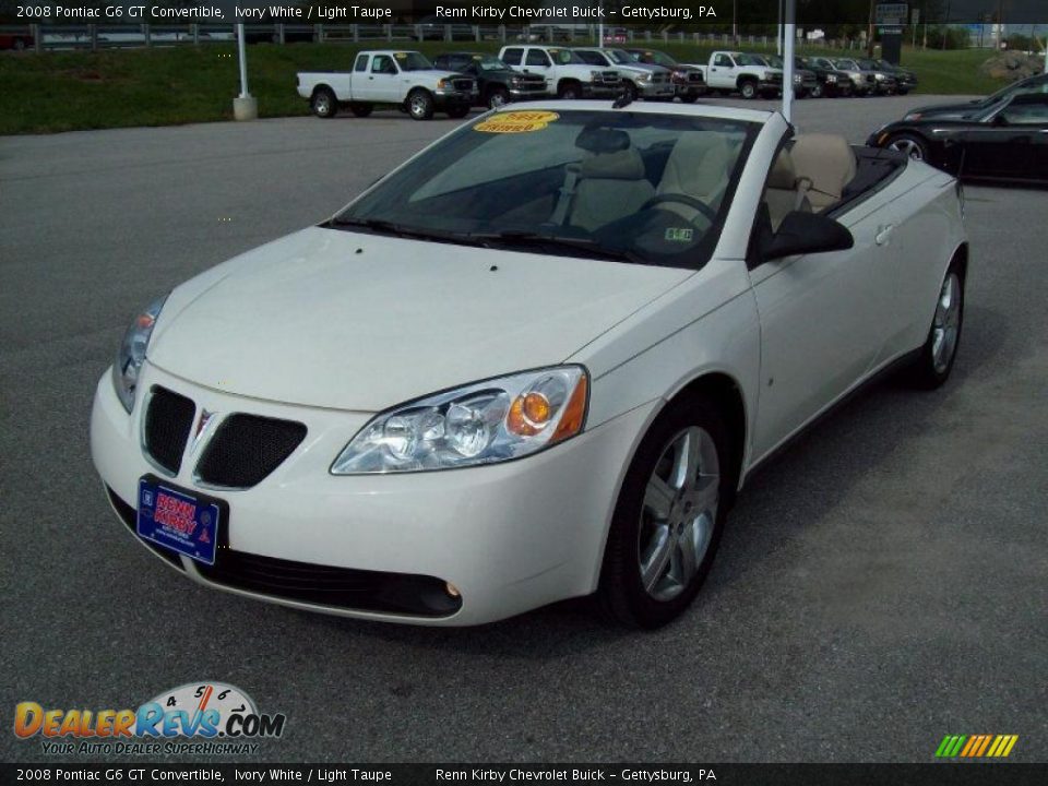 2008 Pontiac G6 GT Convertible Ivory White / Light Taupe Photo #11