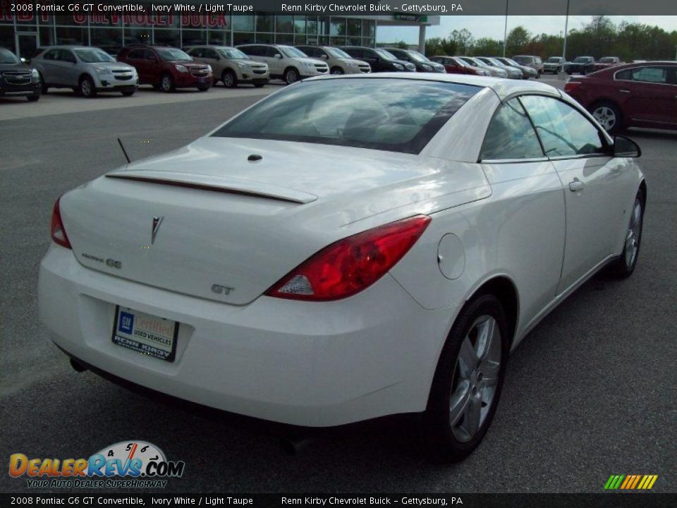 2008 Pontiac G6 GT Convertible Ivory White / Light Taupe Photo #14