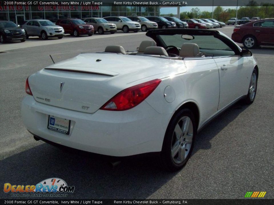 2008 Pontiac G6 GT Convertible Ivory White / Light Taupe Photo #15