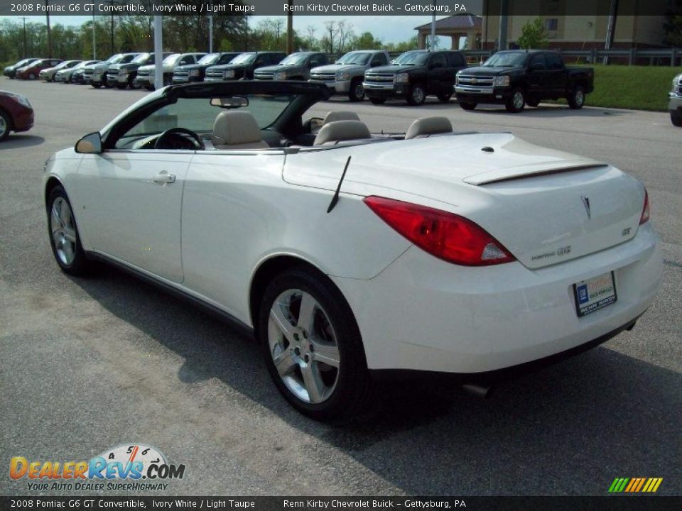 2008 Pontiac G6 GT Convertible Ivory White / Light Taupe Photo #16