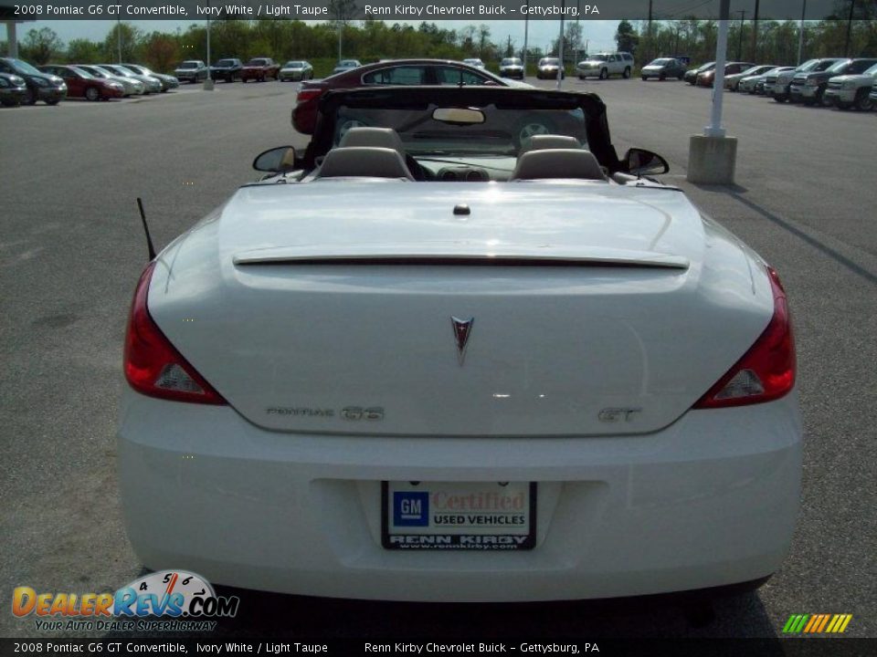 2008 Pontiac G6 GT Convertible Ivory White / Light Taupe Photo #22