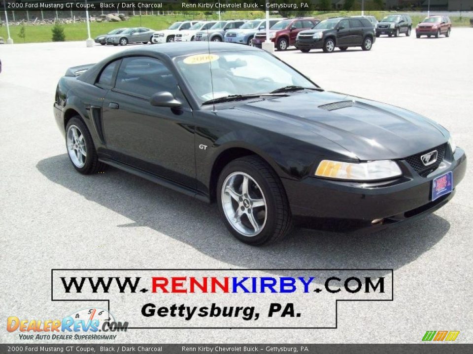 2000 Ford Mustang GT Coupe Black / Dark Charcoal Photo #1