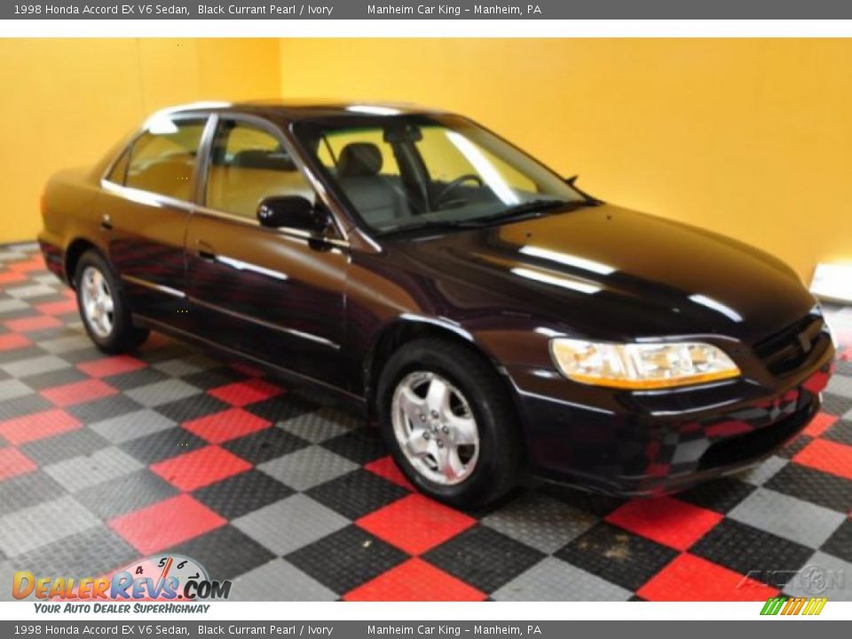 1998 Honda Accord EX V6 Sedan Black Currant Pearl / Ivory Photo #1