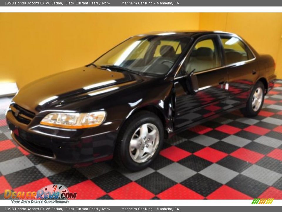 1998 Honda Accord EX V6 Sedan Black Currant Pearl / Ivory Photo #2