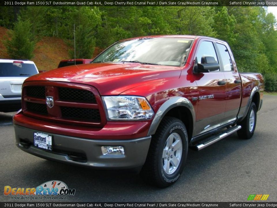 2011 Dodge Ram 1500 SLT Outdoorsman Quad Cab 4x4 Deep Cherry Red Crystal Pearl / Dark Slate Gray/Medium Graystone Photo #1