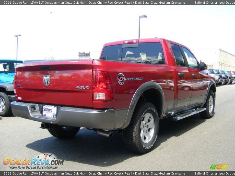 2011 Dodge Ram 1500 SLT Outdoorsman Quad Cab 4x4 Deep Cherry Red Crystal Pearl / Dark Slate Gray/Medium Graystone Photo #3