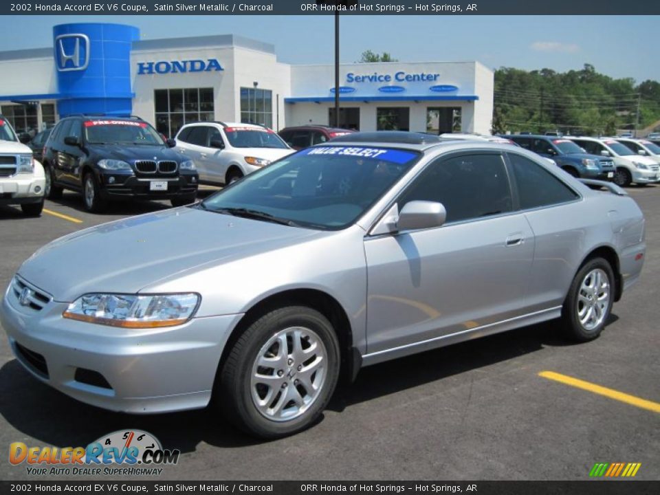 2002 Honda Accord EX V6 Coupe Satin Silver Metallic / Charcoal Photo #1