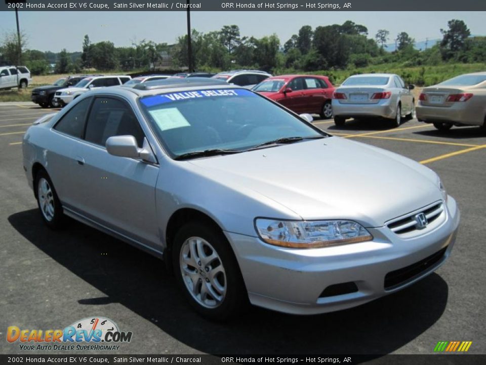 2002 Honda Accord EX V6 Coupe Satin Silver Metallic / Charcoal Photo #7