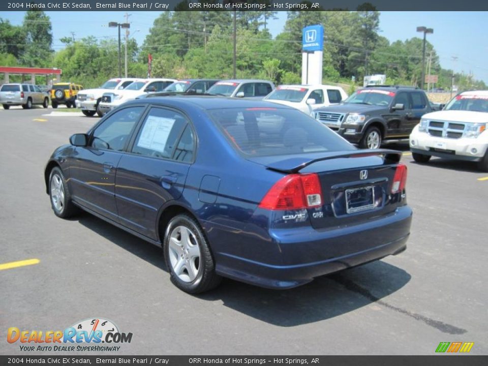 2004 Honda Civic EX Sedan Eternal Blue Pearl / Gray Photo #3