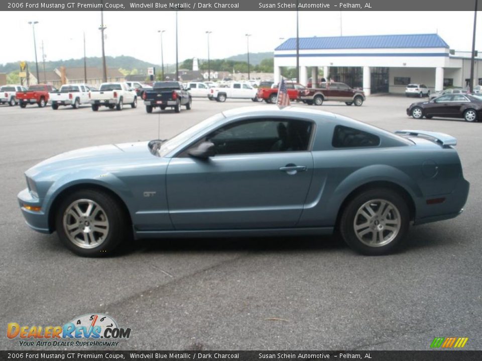 2006 Ford Mustang GT Premium Coupe Windveil Blue Metallic / Dark Charcoal Photo #6