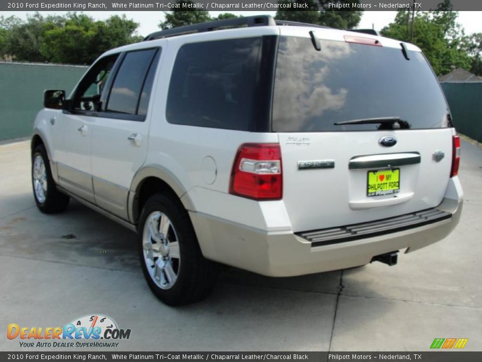 2010 Ford Expedition King Ranch White Platinum Tri-Coat Metallic / Chaparral Leather/Charcoal Black Photo #5
