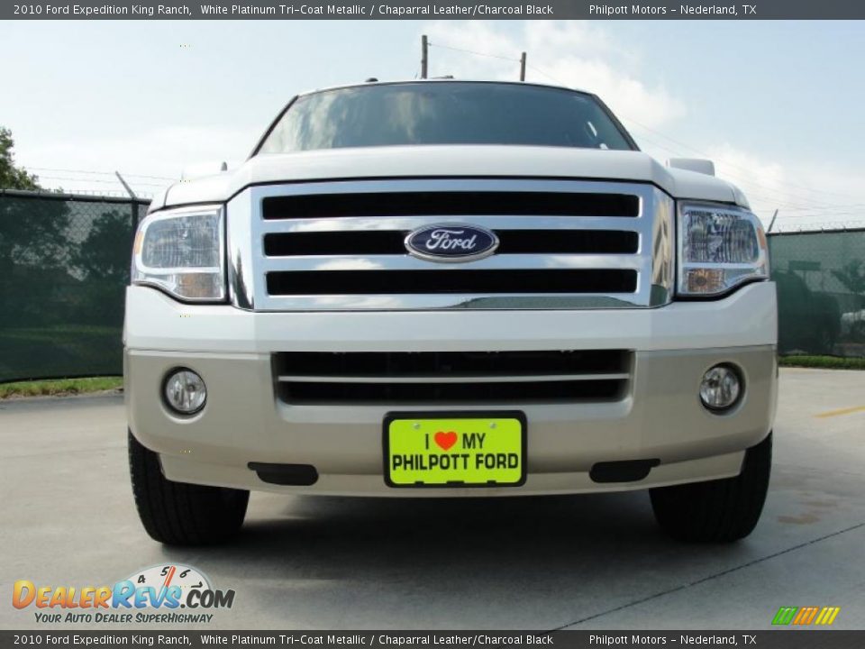 2010 Ford Expedition King Ranch White Platinum Tri-Coat Metallic / Chaparral Leather/Charcoal Black Photo #9