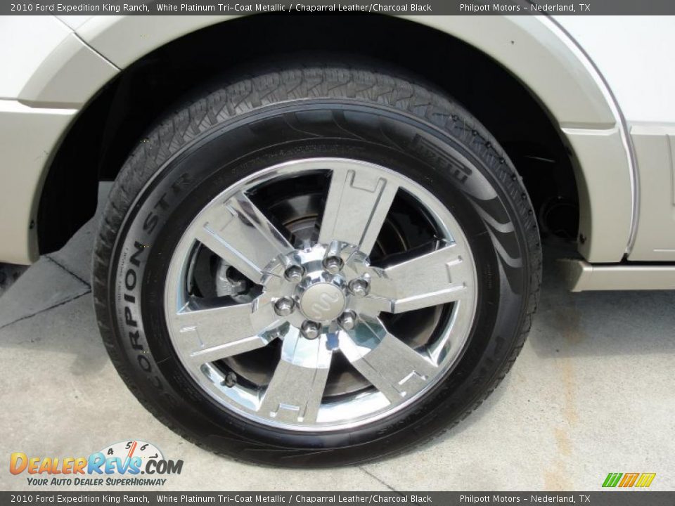 2010 Ford Expedition King Ranch White Platinum Tri-Coat Metallic / Chaparral Leather/Charcoal Black Photo #15