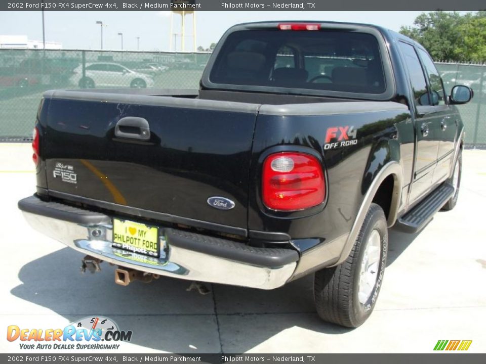 2002 Ford F150 FX4 SuperCrew 4x4 Black / Medium Parchment Photo #3