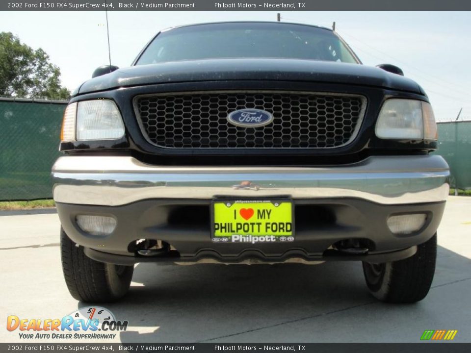 2002 Ford F150 FX4 SuperCrew 4x4 Black / Medium Parchment Photo #9