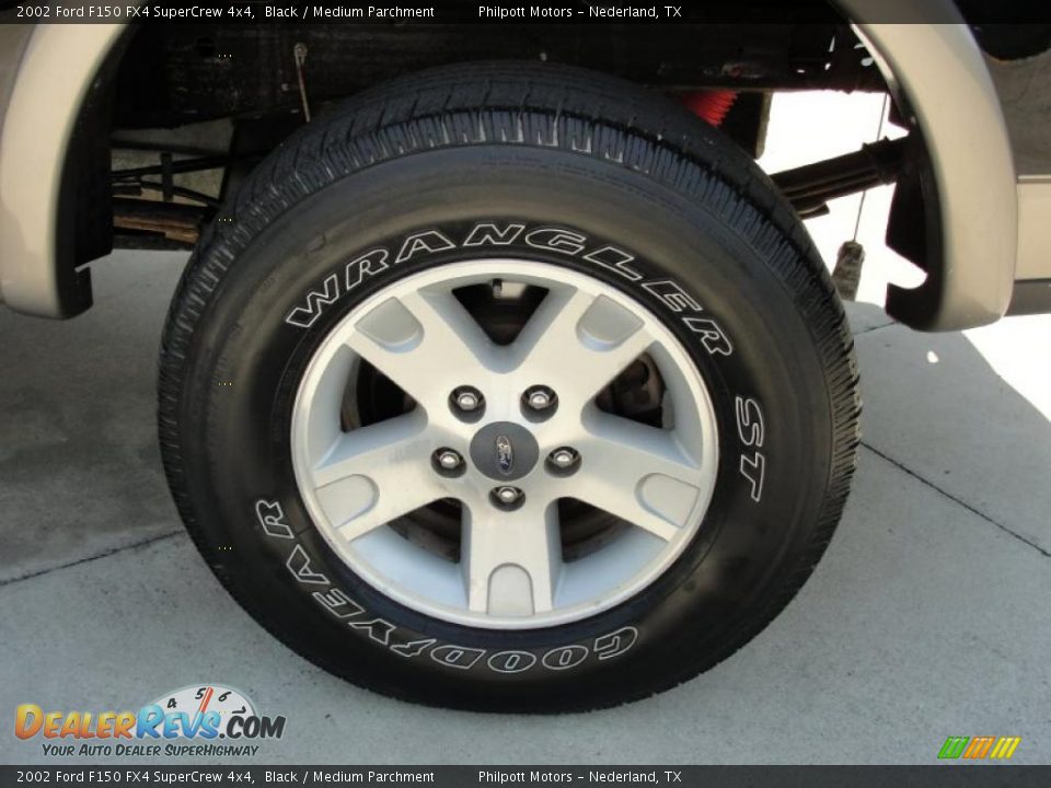2002 Ford F150 FX4 SuperCrew 4x4 Black / Medium Parchment Photo #13