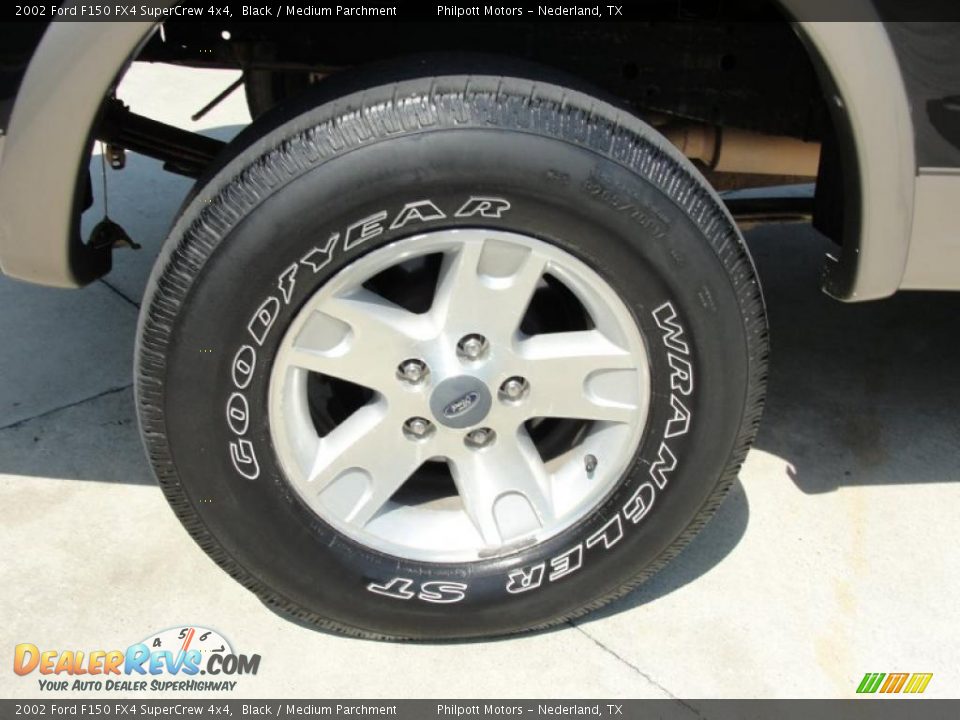 2002 Ford F150 FX4 SuperCrew 4x4 Black / Medium Parchment Photo #14