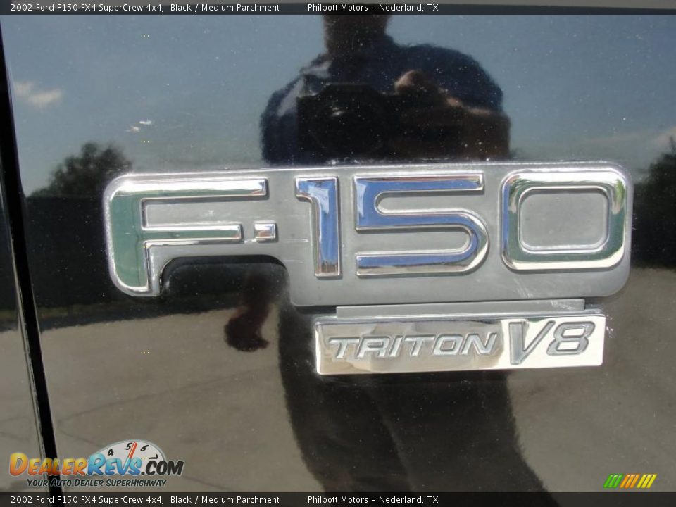 2002 Ford F150 FX4 SuperCrew 4x4 Black / Medium Parchment Photo #16