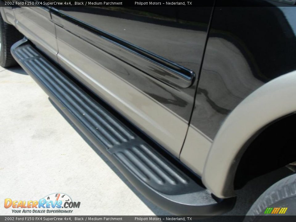 2002 Ford F150 FX4 SuperCrew 4x4 Black / Medium Parchment Photo #19
