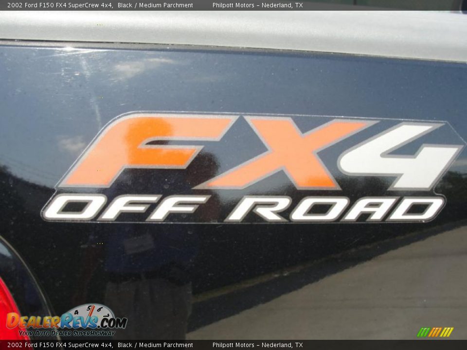 2002 Ford F150 FX4 SuperCrew 4x4 Black / Medium Parchment Photo #21