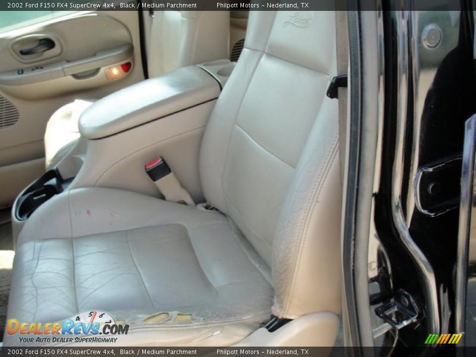 2002 Ford F150 FX4 SuperCrew 4x4 Black / Medium Parchment Photo #34