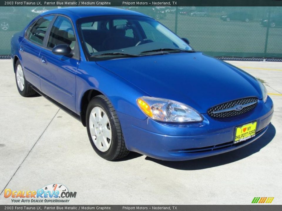 2003 Ford Taurus LX Patriot Blue Metallic / Medium Graphite Photo #1