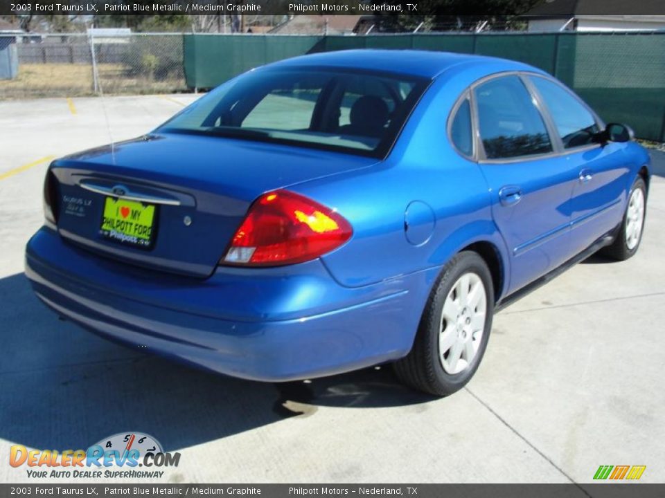 2003 Ford Taurus Lx Patriot Blue Metallic Medium Graphite Photo 3