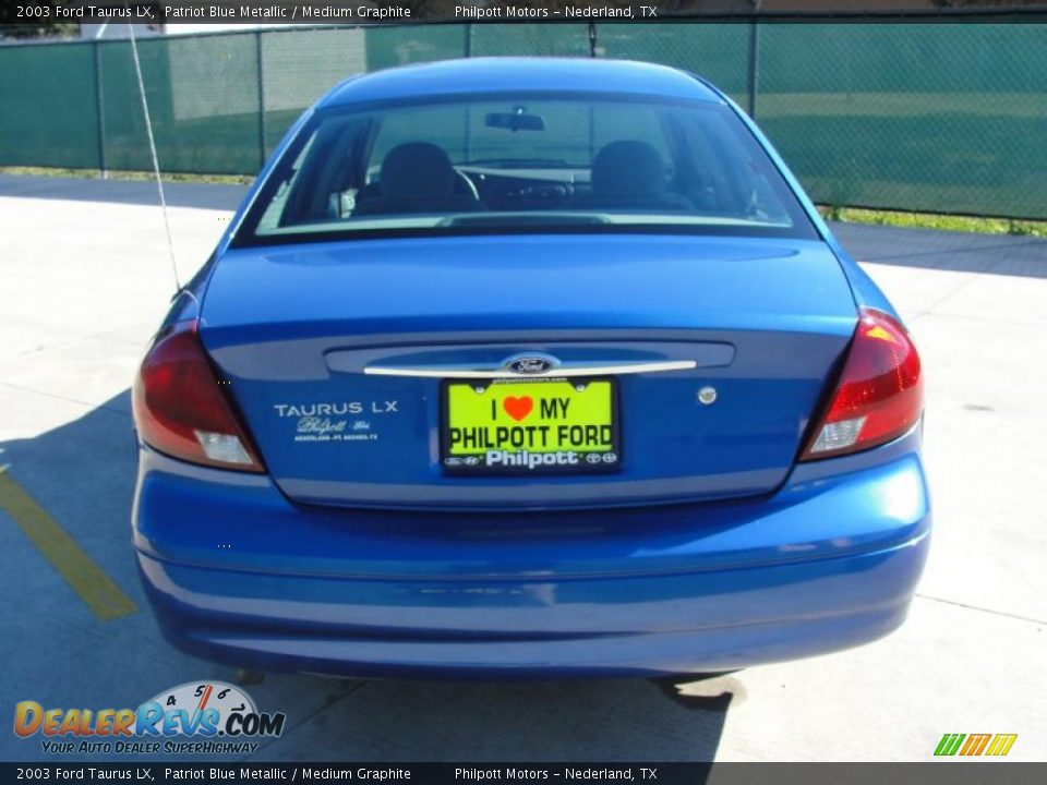 2003 Ford Taurus LX Patriot Blue Metallic / Medium Graphite Photo #4