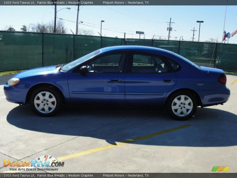 2003 Ford Taurus LX Patriot Blue Metallic / Medium Graphite Photo #6