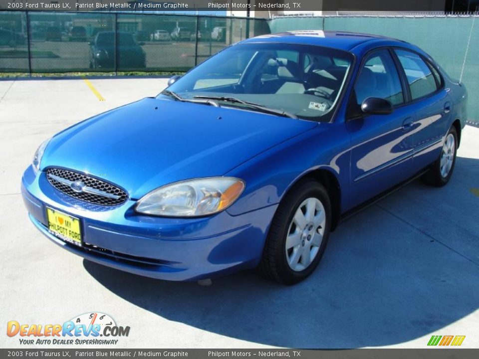 2003 Ford Taurus LX Patriot Blue Metallic / Medium Graphite Photo #7