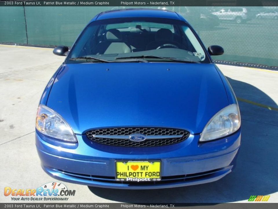 2003 Ford Taurus LX Patriot Blue Metallic / Medium Graphite Photo #8