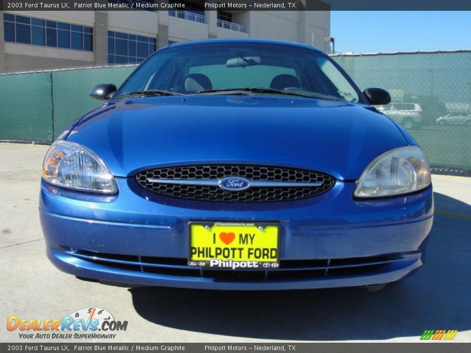 2003 Ford Taurus LX Patriot Blue Metallic / Medium Graphite Photo #9