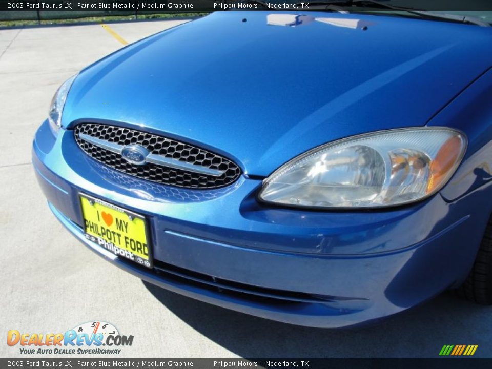 2003 Ford Taurus LX Patriot Blue Metallic / Medium Graphite Photo #11