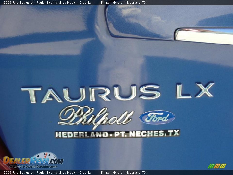 2003 Ford Taurus LX Patriot Blue Metallic / Medium Graphite Photo #19