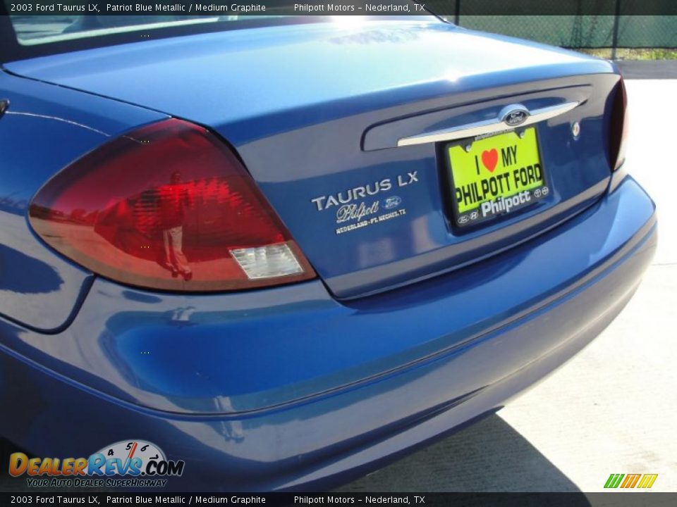 2003 Ford Taurus LX Patriot Blue Metallic / Medium Graphite Photo #20