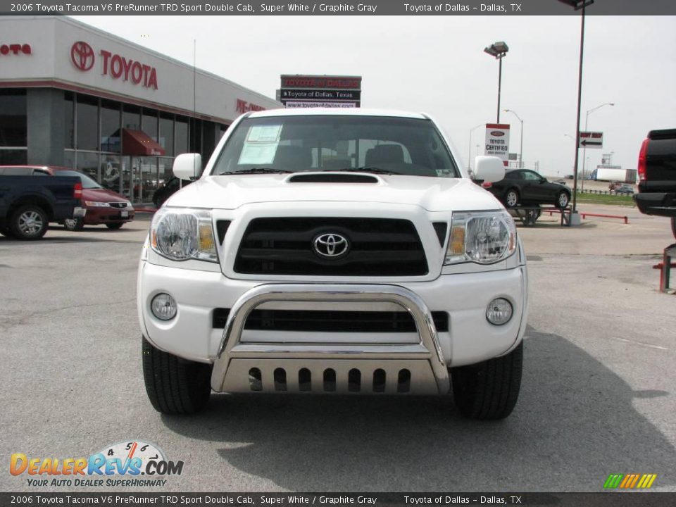 2006 Toyota Tacoma V6 PreRunner TRD Sport Double Cab Super White / Graphite Gray Photo #3