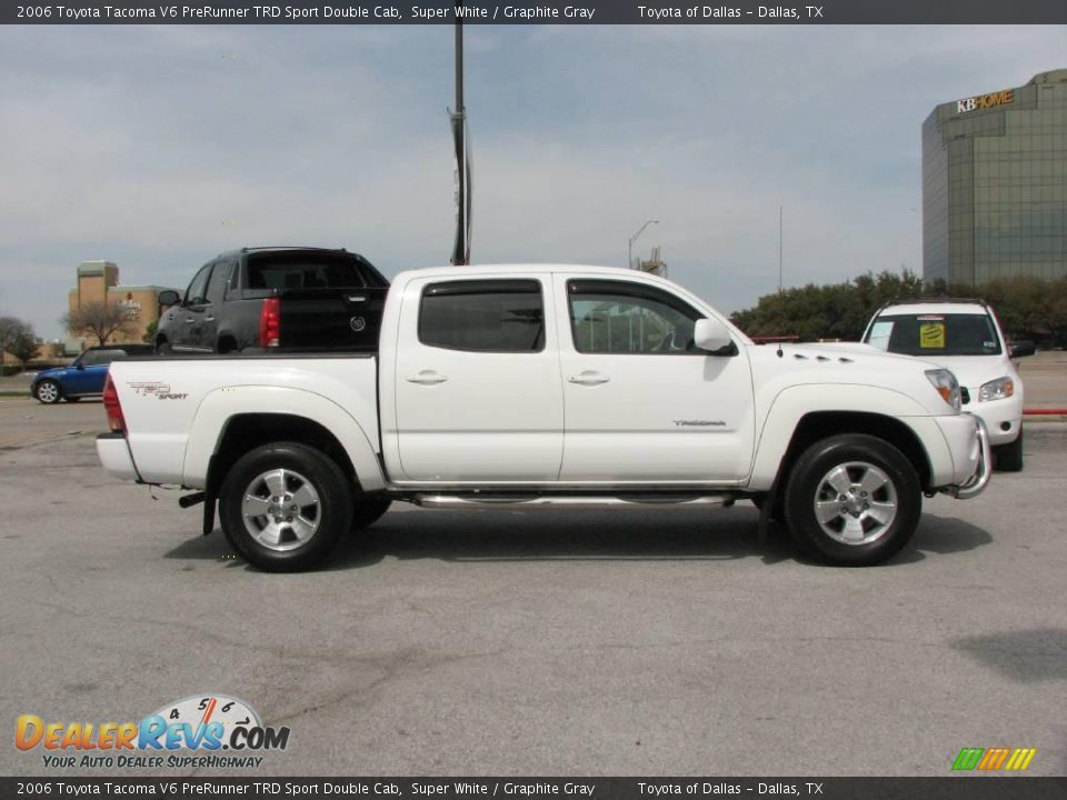 2006 Toyota Tacoma V6 PreRunner TRD Sport Double Cab Super White / Graphite Gray Photo #5