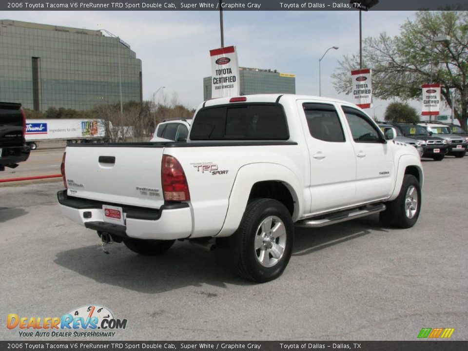 2006 Toyota Tacoma V6 PreRunner TRD Sport Double Cab Super White / Graphite Gray Photo #6