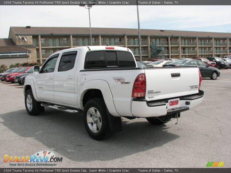 2006 Toyota Tacoma V6 PreRunner TRD Sport Double Cab Super White / Graphite Gray Photo #8