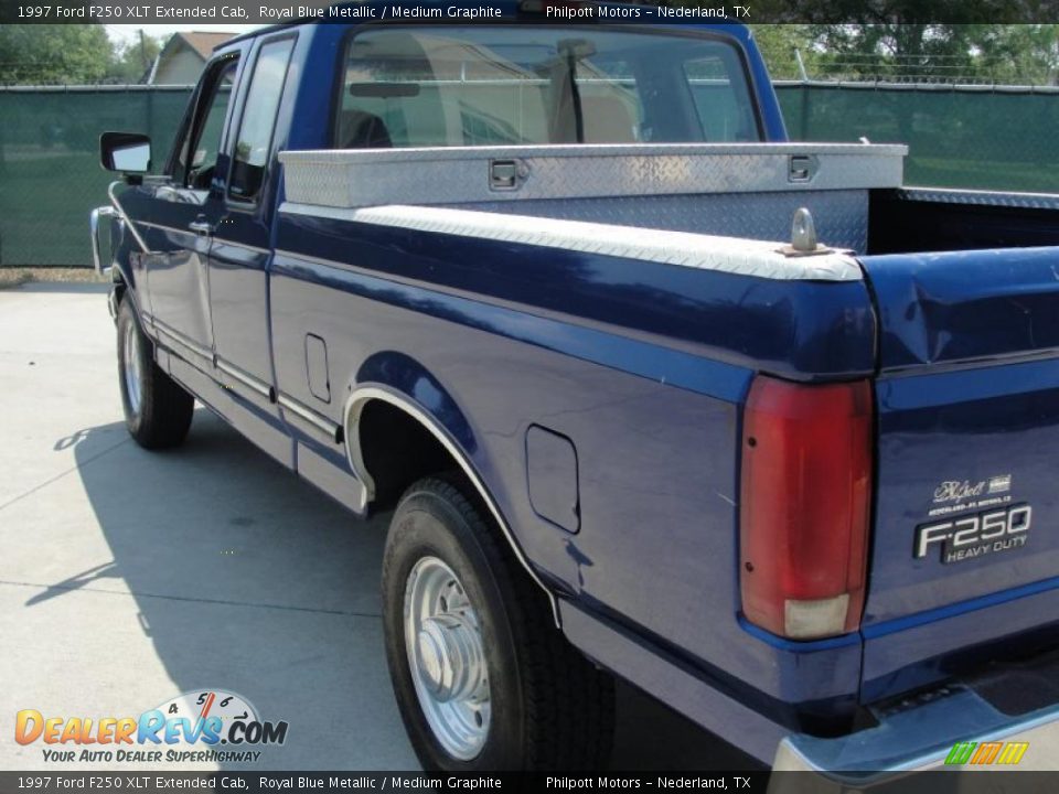 1997 Ford F250 XLT Extended Cab Royal Blue Metallic / Medium Graphite Photo #5