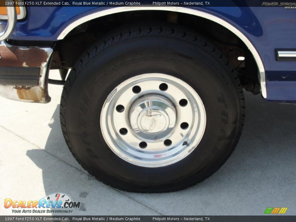 1997 Ford F250 XLT Extended Cab Royal Blue Metallic / Medium Graphite Photo #11