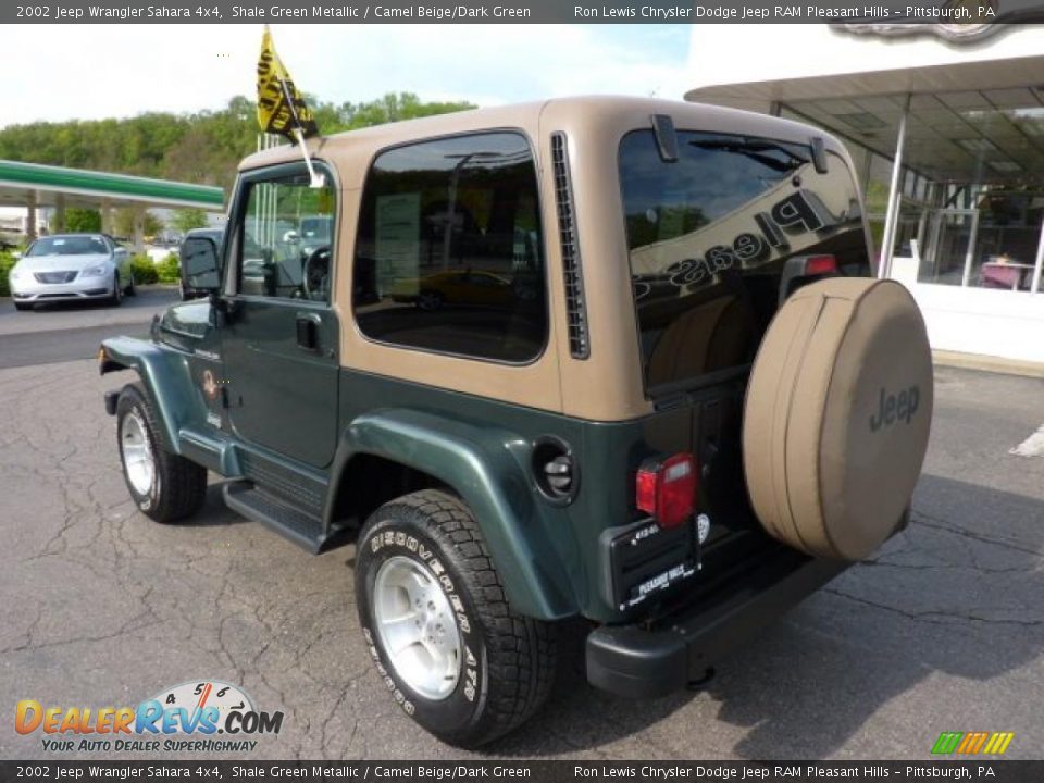 2002 Jeep Wrangler Sahara 4x4 Shale Green Metallic / Camel Beige/Dark Green Photo #3