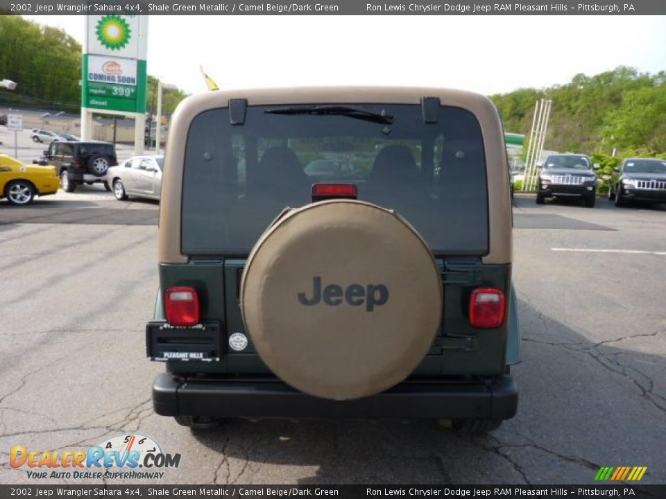 2002 Jeep Wrangler Sahara 4x4 Shale Green Metallic / Camel Beige/Dark Green Photo #4