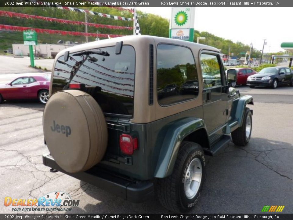 2002 Jeep Wrangler Sahara 4x4 Shale Green Metallic / Camel Beige/Dark Green Photo #5