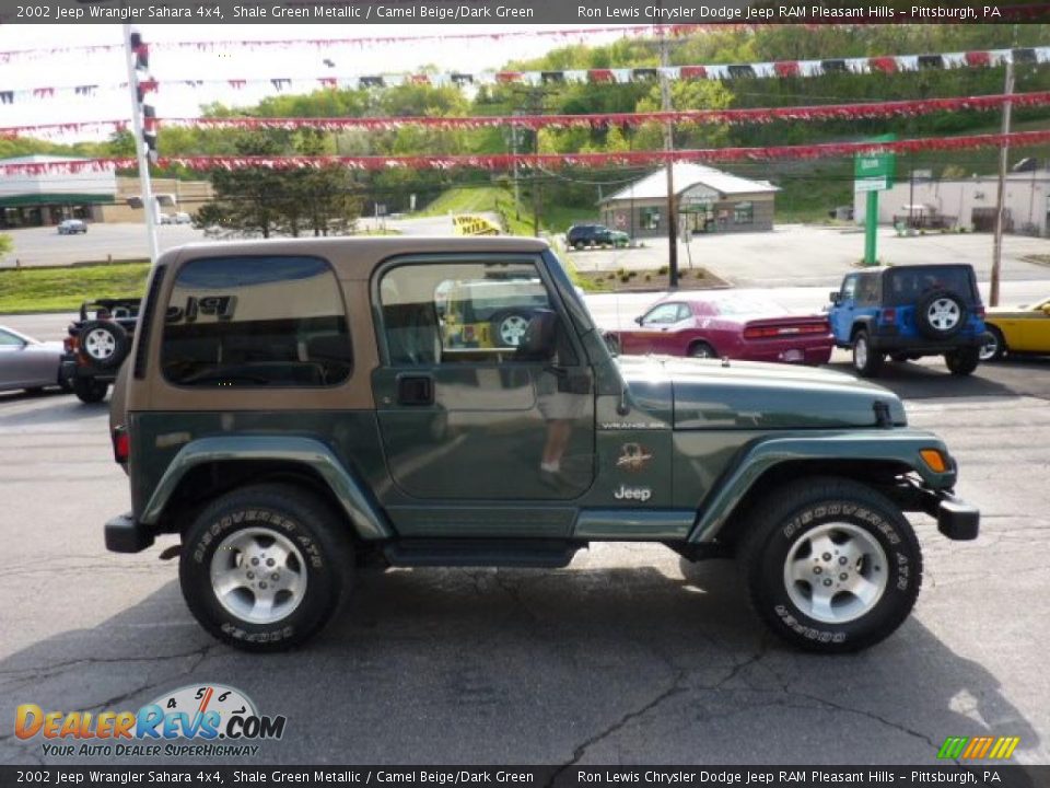 2002 Jeep Wrangler Sahara 4x4 Shale Green Metallic / Camel Beige/Dark Green Photo #6