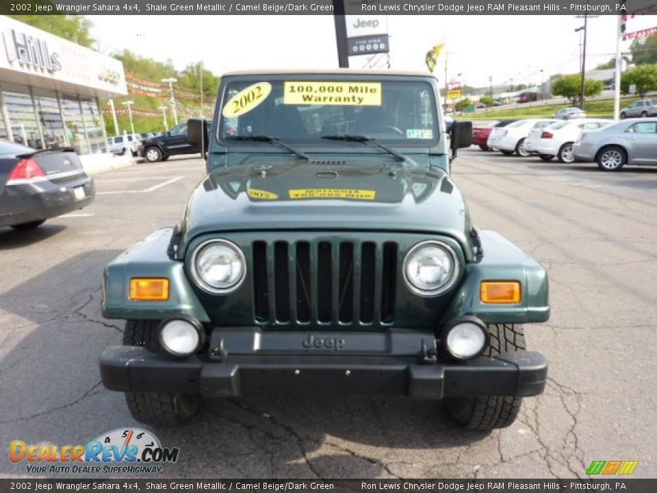 2002 Jeep Wrangler Sahara 4x4 Shale Green Metallic / Camel Beige/Dark Green Photo #8