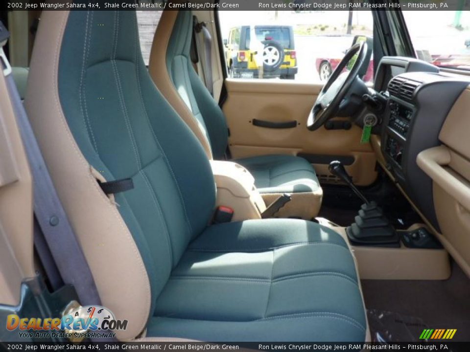 Camel Beige/Dark Green Interior - 2002 Jeep Wrangler Sahara 4x4 Photo #13