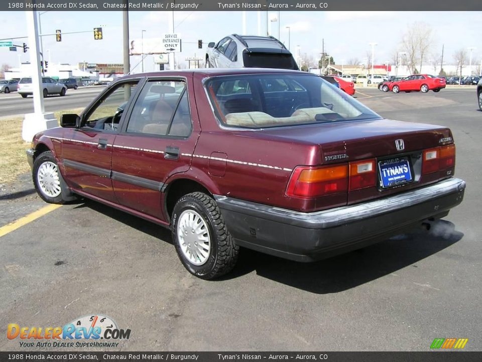 1988 Honda Accord DX Sedan Chateau Red Metallic / Burgundy Photo #2