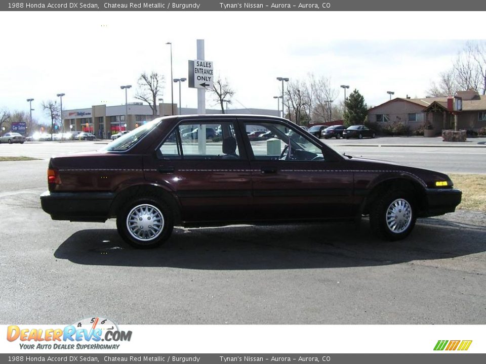 1988 Honda Accord DX Sedan Chateau Red Metallic / Burgundy Photo #5